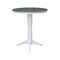 International Concepts Round 36 in Rd Top Pedestal Table, Bar Ht, White/Heather Gray, 36 in W, 36 in L, 41.9 in H, Wood K05-36RT-27B-6B-2 - alternate 4